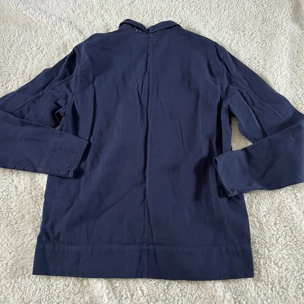 Banana Republic Men Sz S Navy Linen Long Sleeve Button Up Resort Preppy Beach